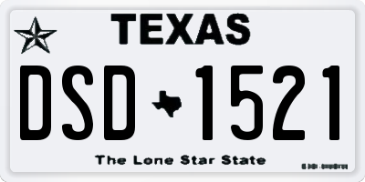 TX license plate DSD1521