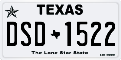 TX license plate DSD1522