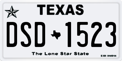 TX license plate DSD1523