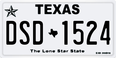 TX license plate DSD1524