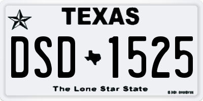 TX license plate DSD1525