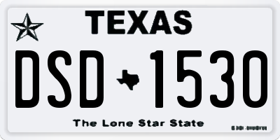 TX license plate DSD1530