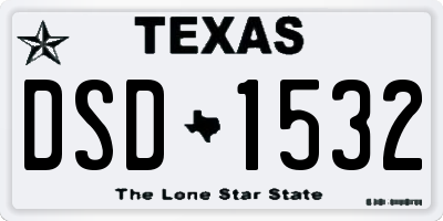 TX license plate DSD1532