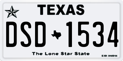 TX license plate DSD1534