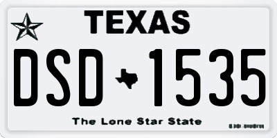 TX license plate DSD1535