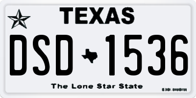 TX license plate DSD1536