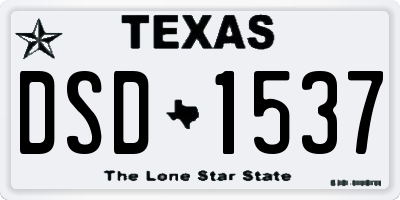 TX license plate DSD1537