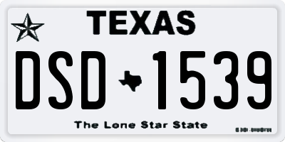 TX license plate DSD1539