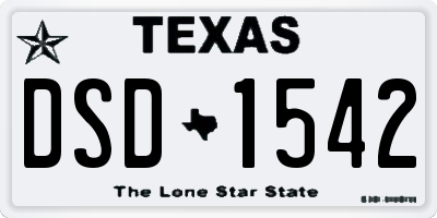 TX license plate DSD1542