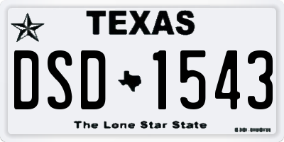 TX license plate DSD1543