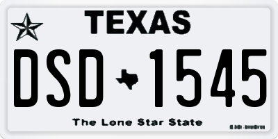 TX license plate DSD1545