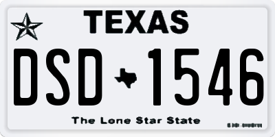 TX license plate DSD1546