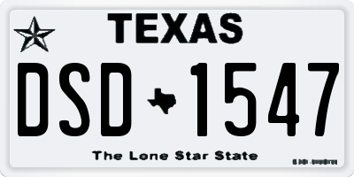 TX license plate DSD1547