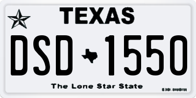 TX license plate DSD1550