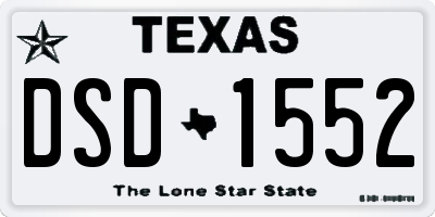 TX license plate DSD1552