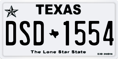 TX license plate DSD1554