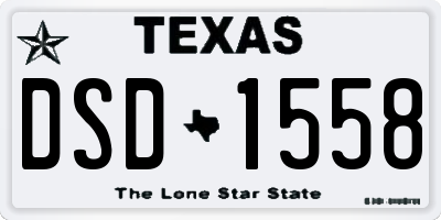 TX license plate DSD1558