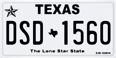 TX license plate DSD1560