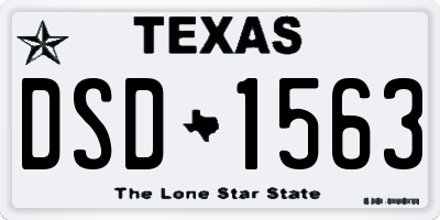 TX license plate DSD1563