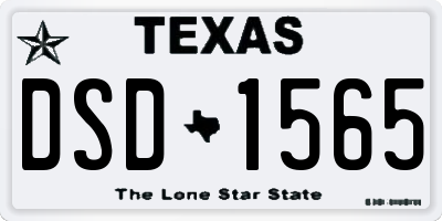 TX license plate DSD1565