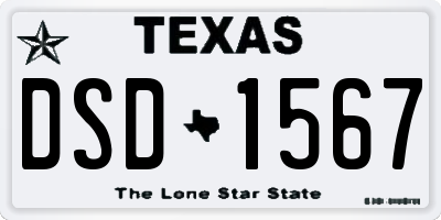 TX license plate DSD1567