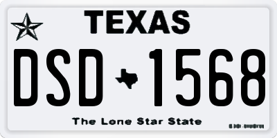 TX license plate DSD1568