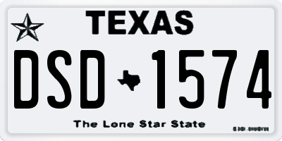 TX license plate DSD1574