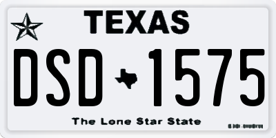 TX license plate DSD1575