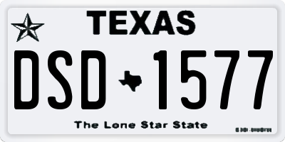 TX license plate DSD1577