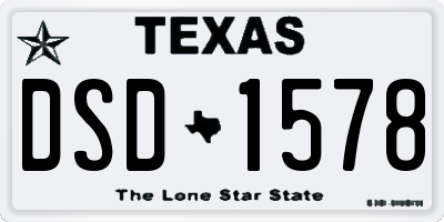 TX license plate DSD1578