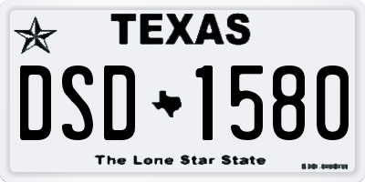 TX license plate DSD1580