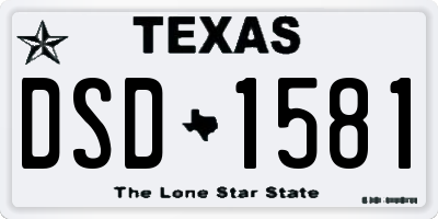 TX license plate DSD1581