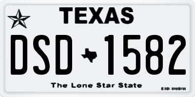 TX license plate DSD1582