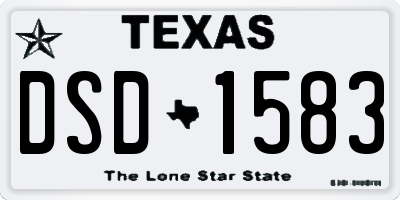 TX license plate DSD1583