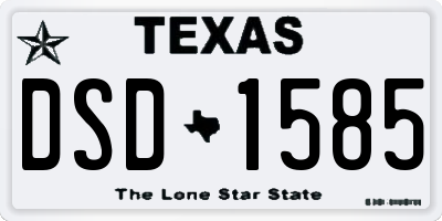 TX license plate DSD1585