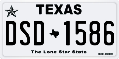 TX license plate DSD1586