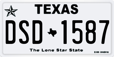 TX license plate DSD1587