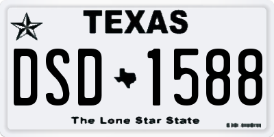 TX license plate DSD1588