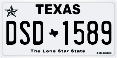 TX license plate DSD1589