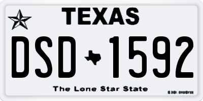 TX license plate DSD1592