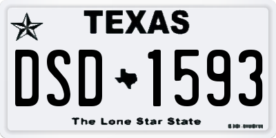 TX license plate DSD1593