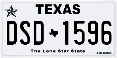 TX license plate DSD1596