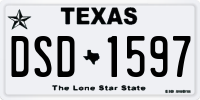 TX license plate DSD1597