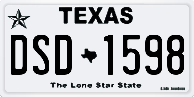 TX license plate DSD1598