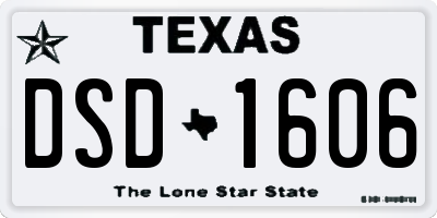 TX license plate DSD1606