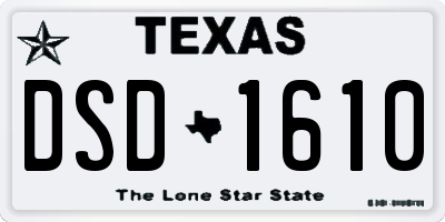 TX license plate DSD1610