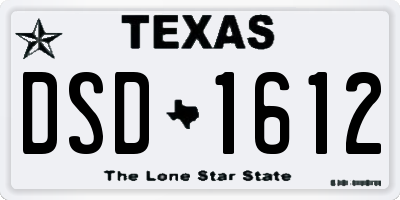 TX license plate DSD1612