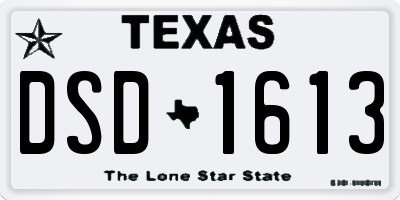 TX license plate DSD1613