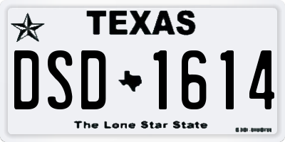 TX license plate DSD1614