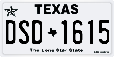 TX license plate DSD1615